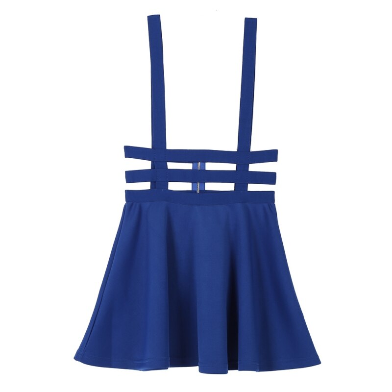 Mini Falda Skater para mujer, ropa con tirantes, cintura alta, Verano: DL