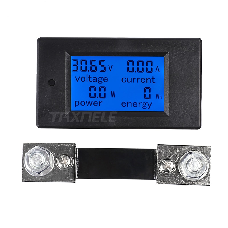 DC Voltmeter Amperemeter Power Energy Digital Voltage Current Meter LCD 4 inch DC 6.5-100V 20A 50A 100A met Shunt