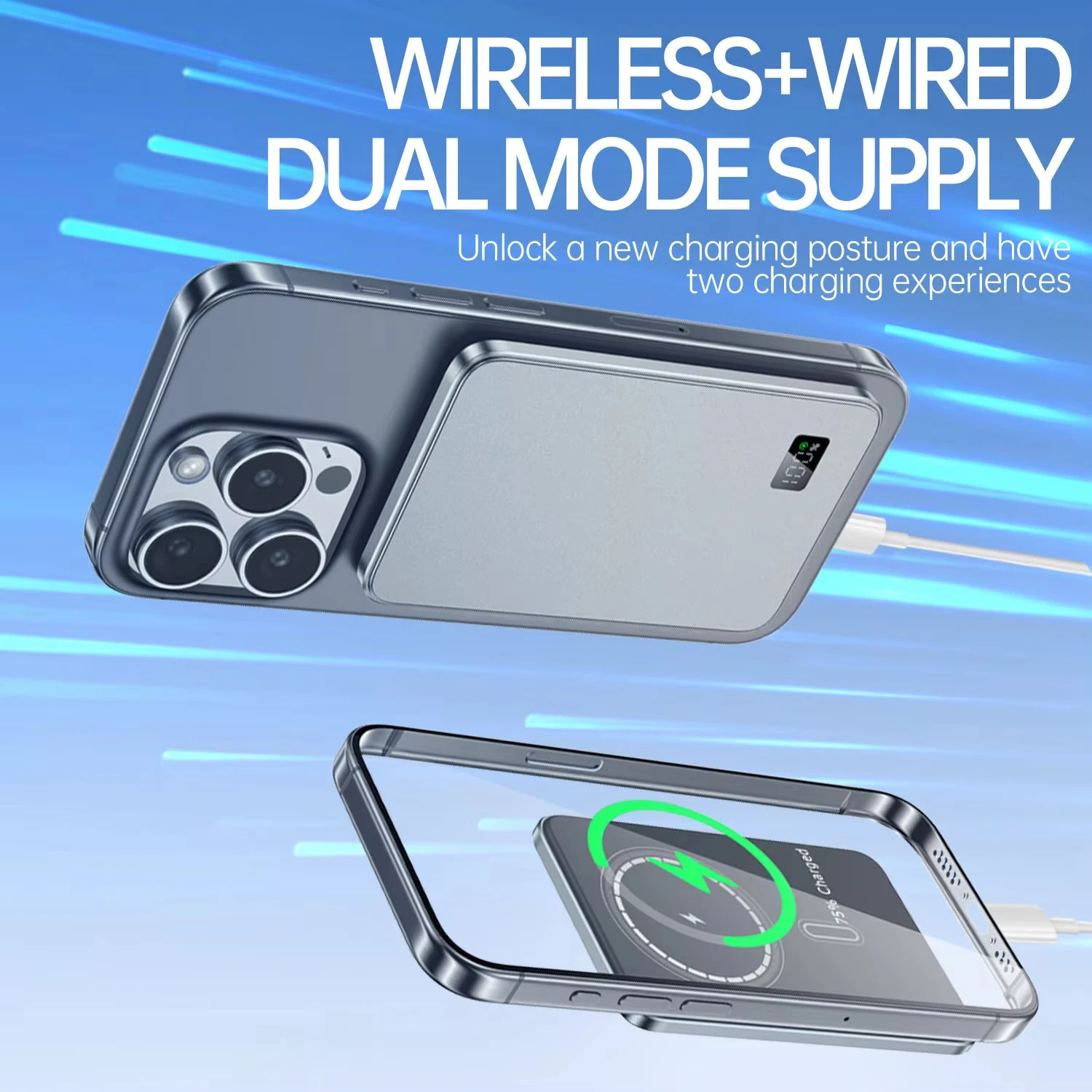VIVO 50000mAh Ultra Thin Wireless Power Bank For MagSafe Magnetic Fast Charging Portable Battery Display CCC Certification