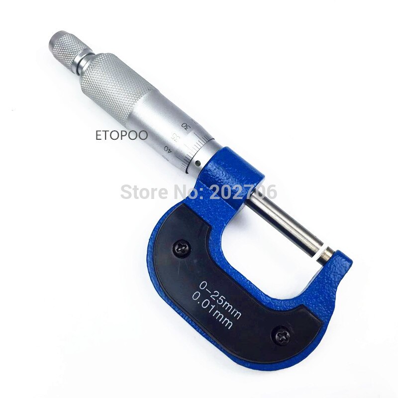0-25mm Painted frame Outside micrometer caliper thickness gauge measuring tool