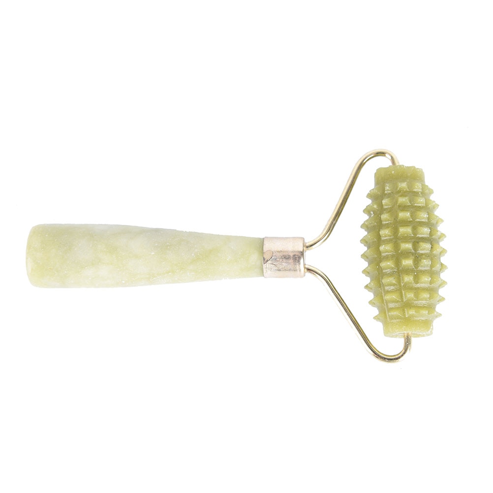 1 stk ansigt krop spa massage rulle ansigts massager jadejade sten nål ansigt arme hals massage rulle gammel
