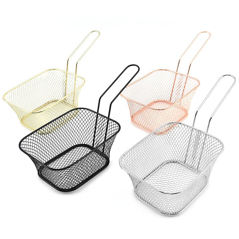 Multifunction Snacks Plates Side Plates Bowl Dishes Iron Chips Frying Basket Drainer Kitchen Gadgets&amp;Tools Tableware