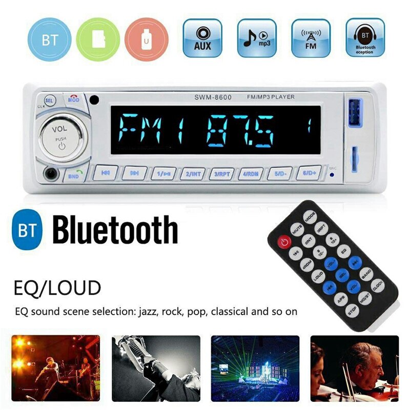 Auto Stereo 8600 Bluetooth MP3 Speler Radio Fm Usb Aux MP3/Wma/Wav Afstandsbediening