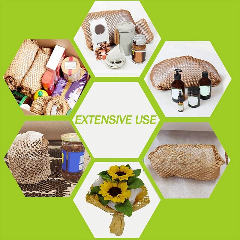 1 Roll Vullen Materialen Honingraat Liner Papier Rolls Kraftpapier Voor Verpakking Delicate En Breekbare Voorwerpen (38Cm X 50M)