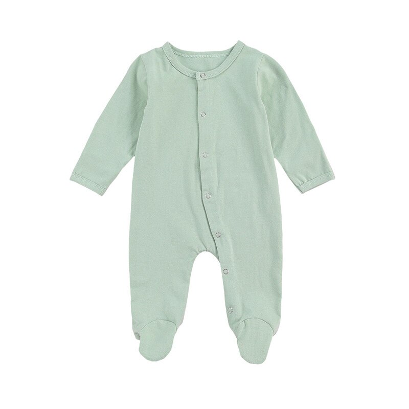 Peuter Meisje Kleding Baby Effen Kleur Lange Mouwen Footies Pak Baby Meisje Jongen Kleding Lange Mouw Footies: B / 9 12Months