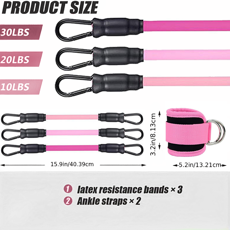Ankle Straps Resistance Bands Set Fitness Workout Exercise Equipment Ankle Weight Yoga Elastic Fitness Band For Gym Man Woman