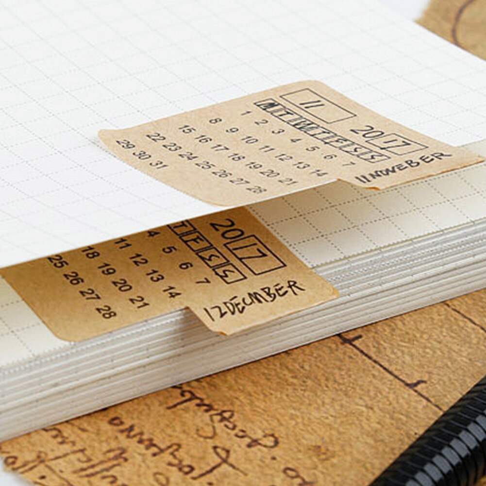 4 Sheets Notebook Organizer Label Calender Handwritten Index Stickers Paper Stationery