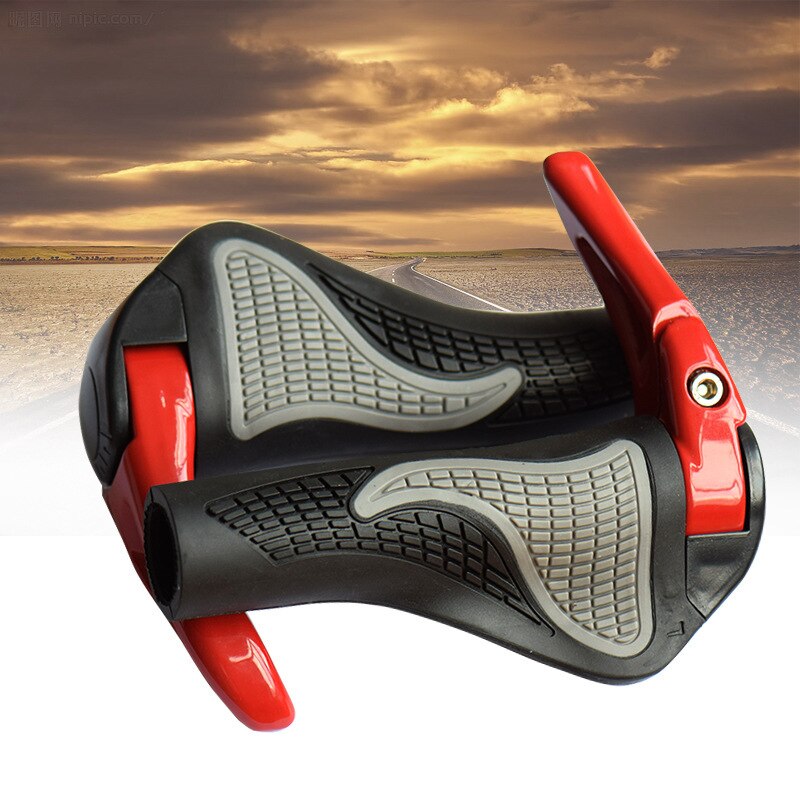 Empuñaduras de bicicleta MTB, antideslizantes, ergonómicas, manillares de bicicleta, manillares de bicicleta, piezas de bicicleta de goma, agarres de bicicleta, accesorios de bicicleta: Rojo