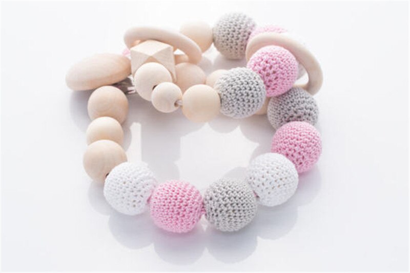 16-20mm Baby Ronde Houten Kralen Gehaakte Kleur Mix Bal 50 Stks Hout Bijtring Decoratie Rammelaar Toy accessoires Beste