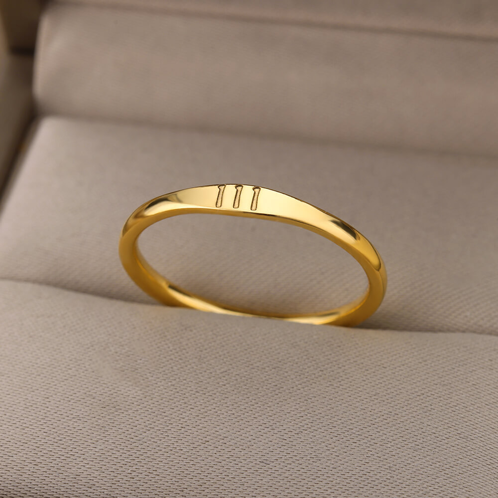 111 222 333 444 555 666 777 999 Engel Nummer Ringen Voor Vrouwen Rvs Ring Vintage Esthetische Retro Sieraden Anillos 2023