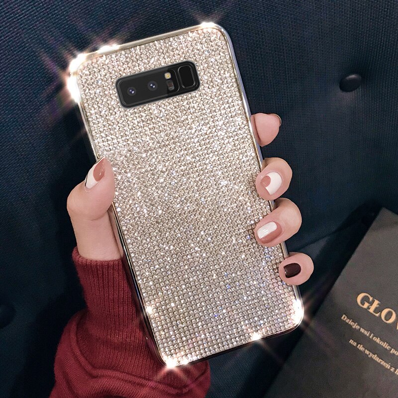 Bling Full Crystal Diamond Rhinestone Soft Electroplate Case for Samsung Galaxy S8 S9 S10 Plus S20 S10E iPhone 6 X 11 12