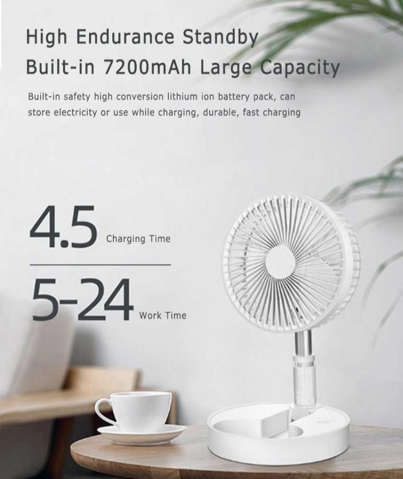 Mini ventilateur télescopique pliant Mini USB Rechargeable Portable dortoir lit bureau télécommande ventilateur électrique à vent élevé