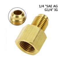 Nitrogen Regulator Adapter Fittings Brass Support 1/4'' SAE AG Male Head To G1/4'' IG Female Head For Air Conditioner