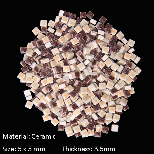 Tuile de mosaïque en Micro céramique de 5mm, épaisseur: 3.5mm, matériel artisanal pour loisirs de bricolage Mini carreaux de mosaïque en porcelaine, bricolage: Coffee Series