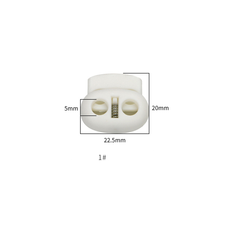 20-50 Pcs Single/Double hole Plastic Stopper Cord Lock Tighten Spring Cord End Buckles DIY Clothes Setting Button Accessories