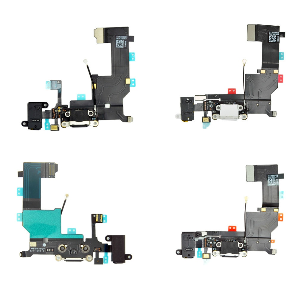 Cable flexible de carga de repuesto para iPhone 5 5C 5S 6 6S 7 Plus USB cargador Puerto Dock Plug conector con Cable Flex Mic
