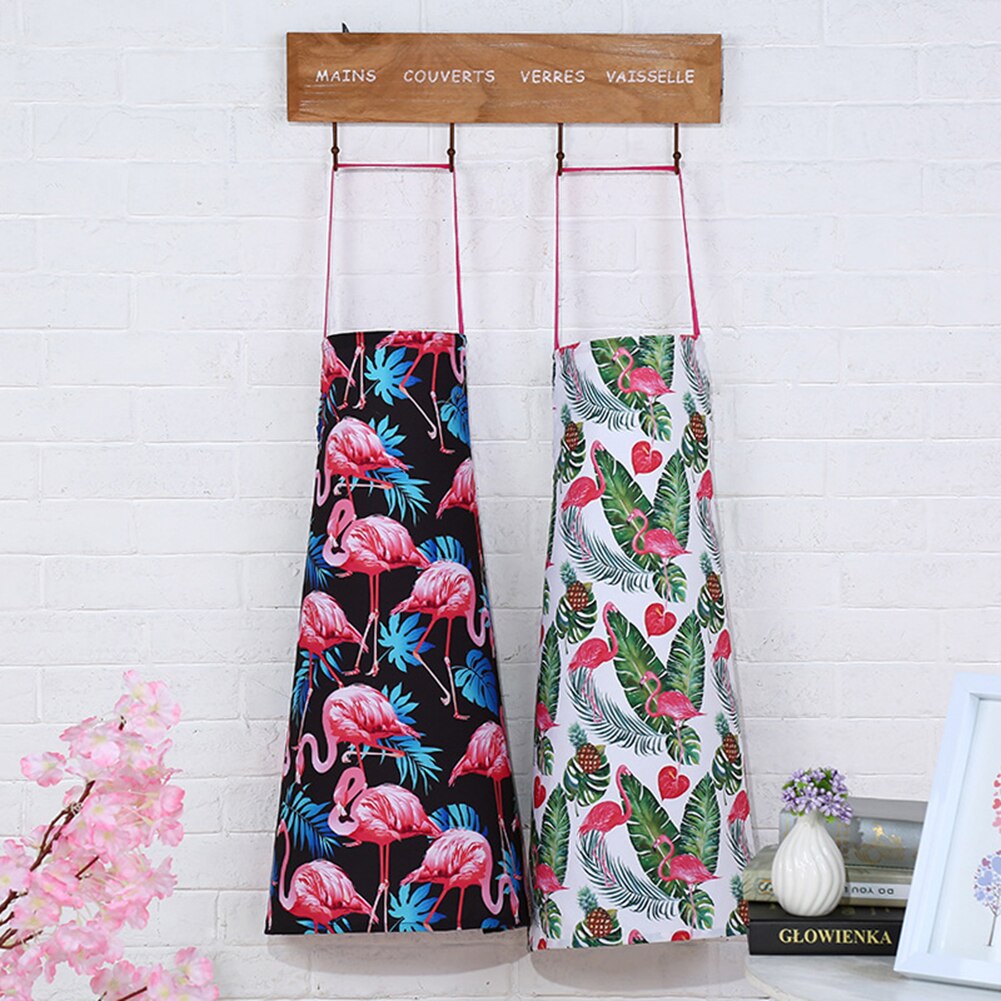 Stofbestendig Flamingo Bloemenprint Mouwloze Cafe Overkleding Keukenschort