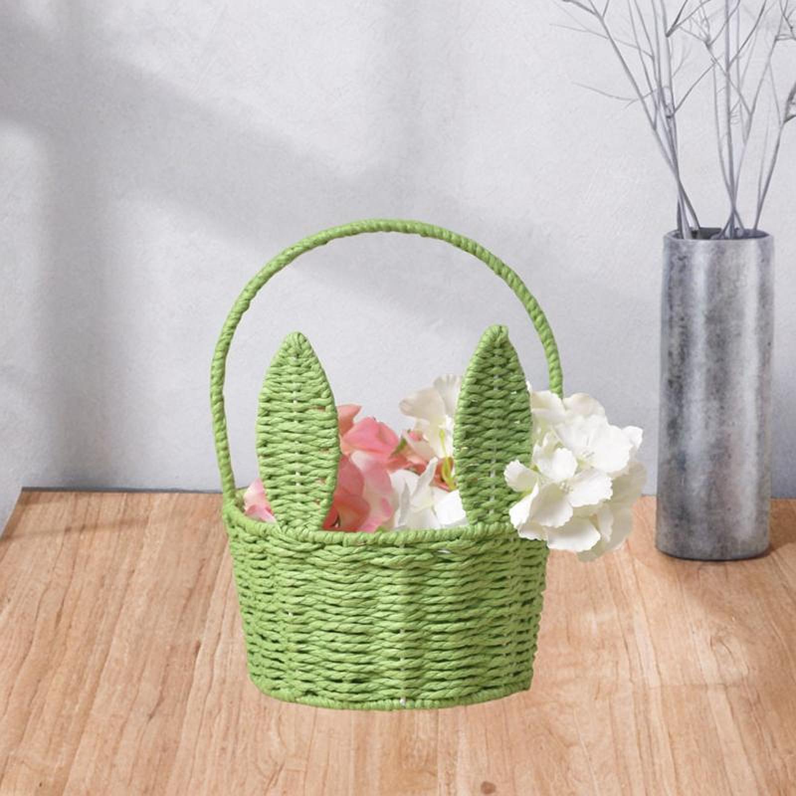 Cesta de flores decoración de Pascua cesta de conejito de Pascua para en el jardín de vacaciones