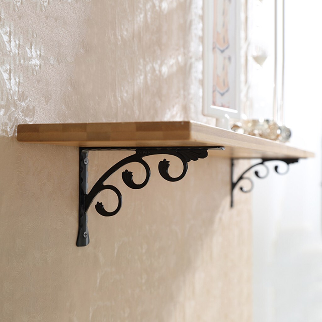 European Style L Shaped Metal Shelf Brackets, Heavy Duty Floating Shelf Support Brackets, Modern Rustic Wall Shelf Brackets