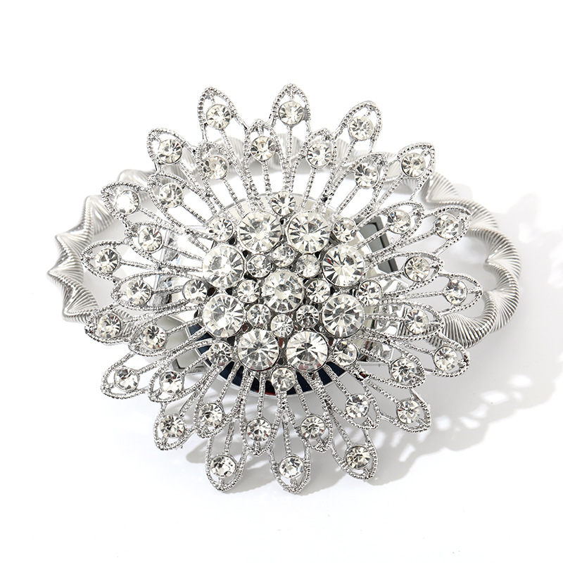 Bloemvormige magneetgordijn tieback ringen lente strass staaldraad magnetische gordijngesp clips raamhouder accessoires: Clear