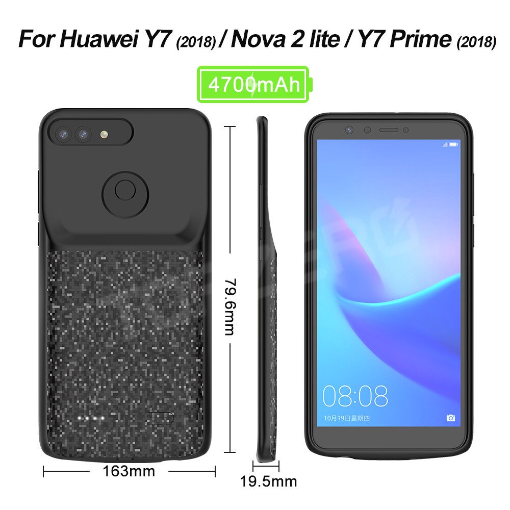 Cassa di batteria Per Huawei Honor 8x 9x 10lite 20pro Ultralight Powerbank Per Il Caso di Huawei Compagno di 20pro Nova 3i 4e p20lite P30pro Y7: For Y7