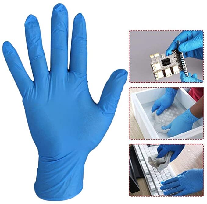 Rubber Comfortable Disposable Mechanic Nitrile Gloves Exam Gloves