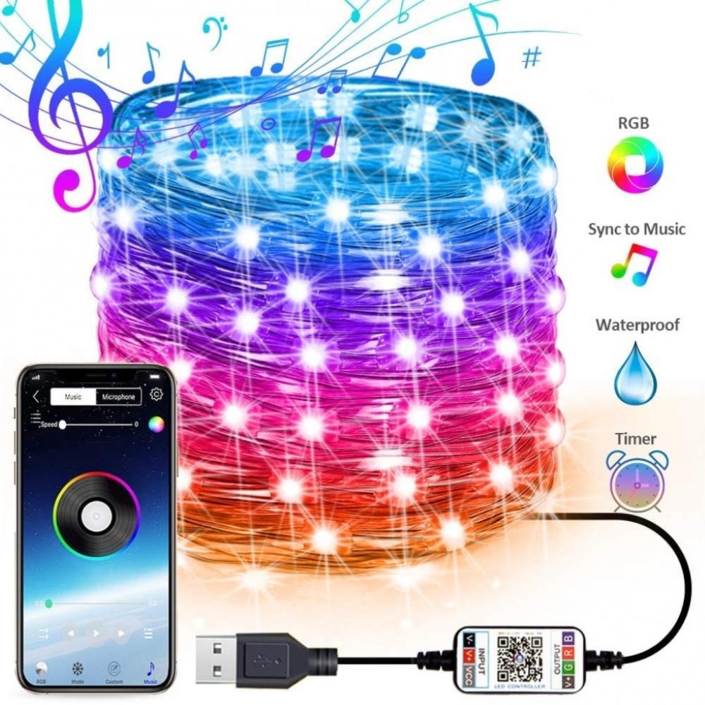 Light Strip USB Bluetooth Phone Remote Controlled LED Light Strip Christmas Decor