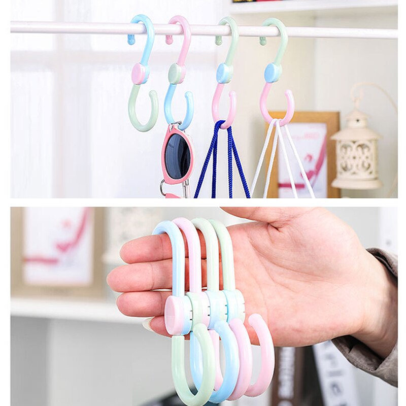 3 Stuks S Vormige Haak 360 Graden Rotatie Draagbare Plastic Haak Multipurpose Dual-Kleur Kleding Haak Rack Woonaccessoires