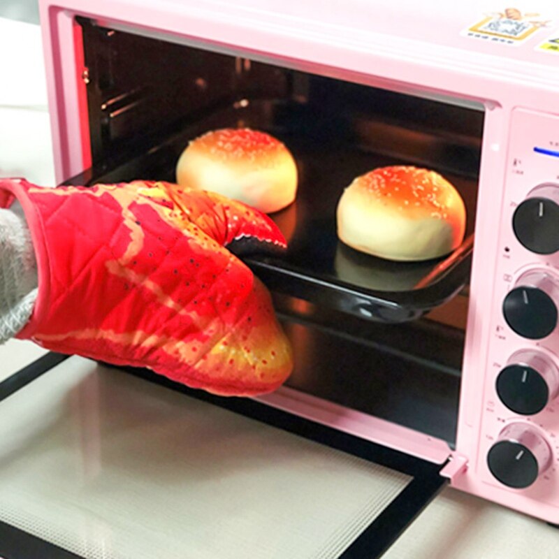 2PC Lobster Claw Kitchen Oven Mitts Quilted Cotton Microwave Oven Gloves Heat Resistant Nonslip for Cooking BBQ Baking