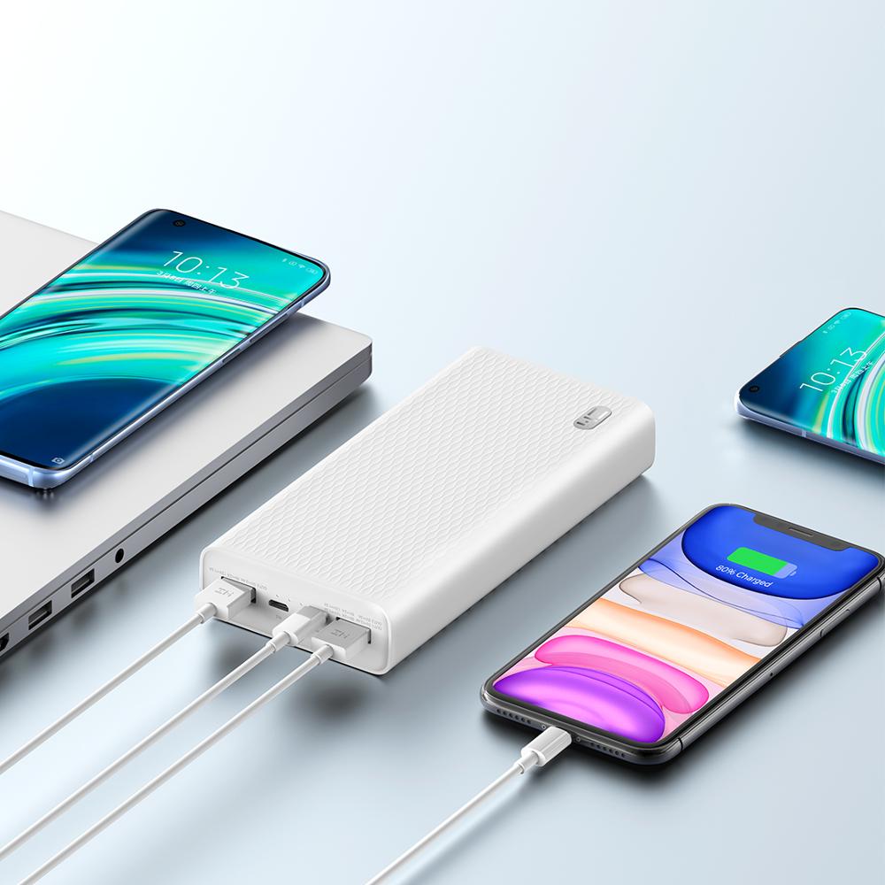 Zmi power bank  qb821a 20000 mah usb-c tovejs hurtigopladning usb c powerbank 18w bærbar oplader til xiaomi huawei iphone samsung