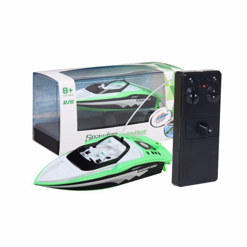 Portable Mini RC Racing Boat Strong Power Double Motor Remote Control Speedboat Rowing Escort Boat Water Children Model Toy: 3392-A