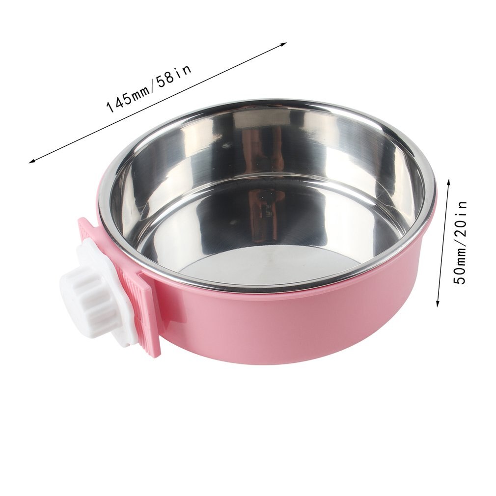 Roestvrij staal kan worden bevestigd hangende voerbak voor huisdieren aan de kooi een accessoire voor hondenbenodigdheden voer- en drinkbenodigdheden