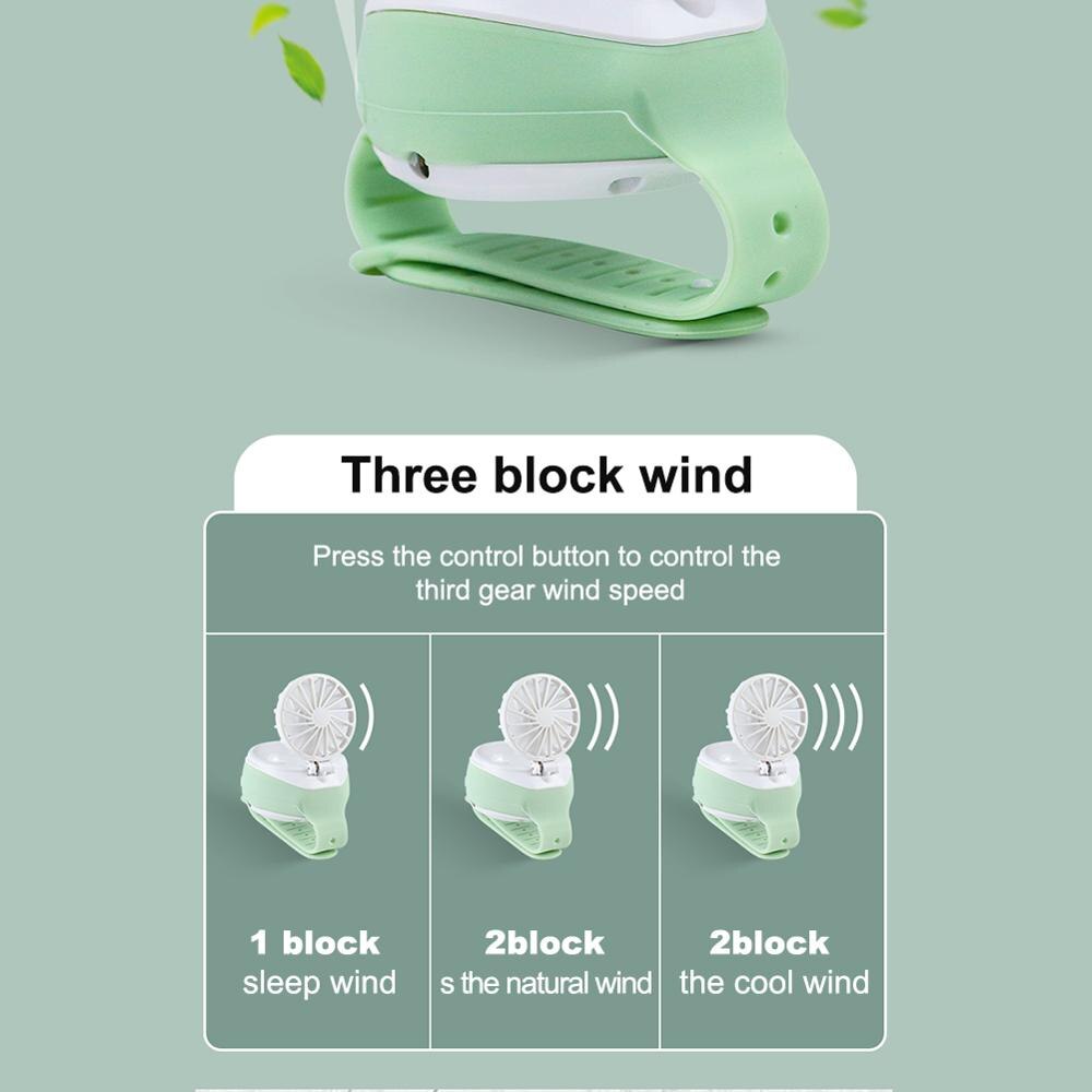 Mini Draagbare Ventilator Horloge Oplaadbare Horloge Fan 3-Speed Instellingen Verstelbare Hoek Kleine Fans Originaliteit Kleine Huishoudelijke