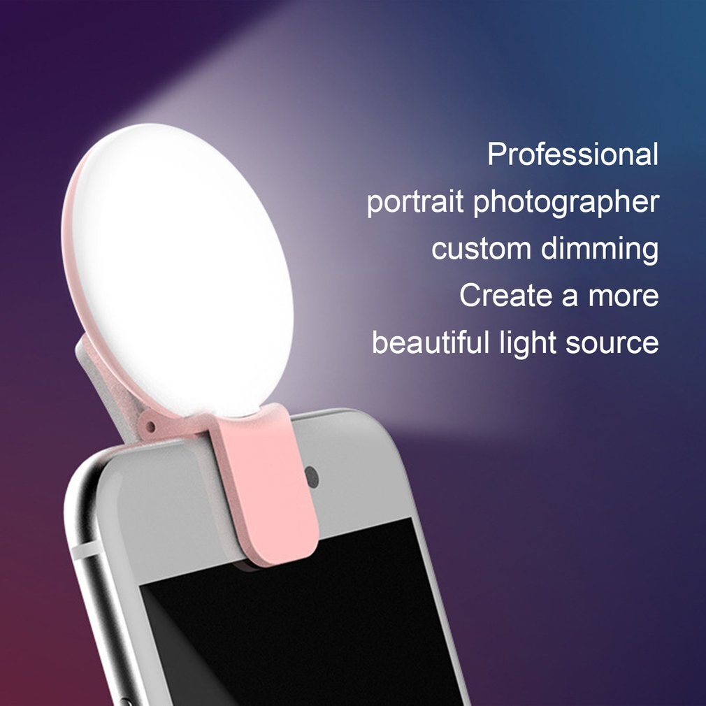 Selfie Flash Led Clip móvil Selfie para teléfono luz de la noche la luz de relleno de mujer de belleza lámpara temporizador