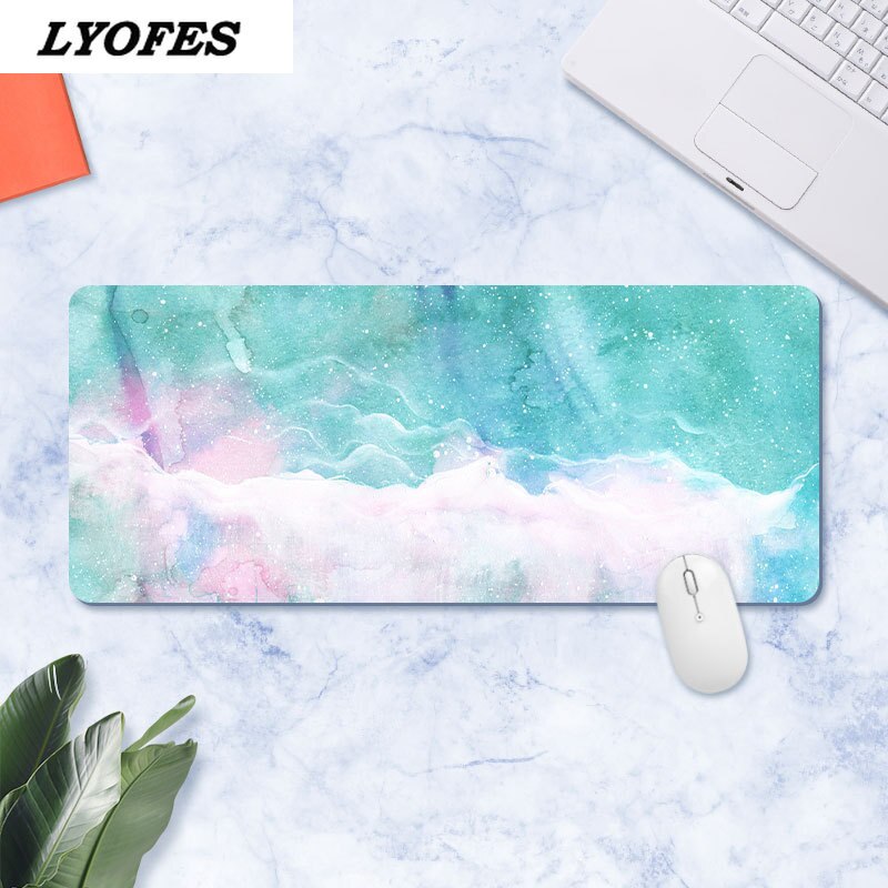 Kawaii Desk Mat Gamer Large Marble Desk Pad Mouse Pad Waterproof Computer Keyboard Table Decoration Cover Gaming Player Mice Mat: 300x800x2mm 7