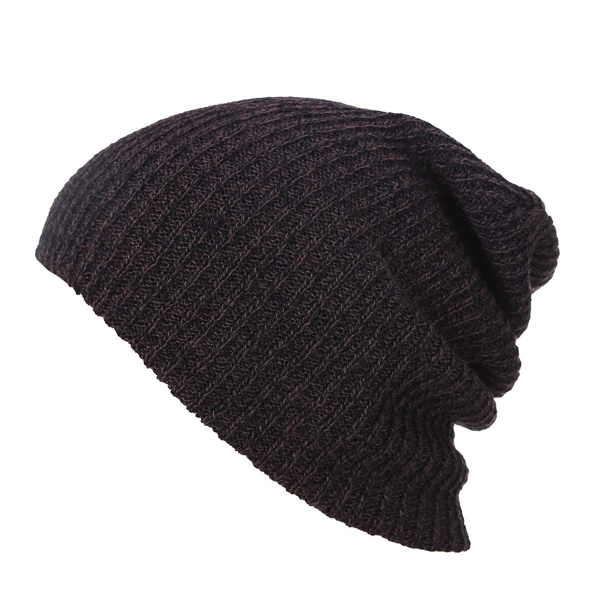 Gorros de abrigo gruesos de punto para hombre, gorro de Color liso, elástico, para primavera, otoño e invierno,: 1PCS brown NMK105