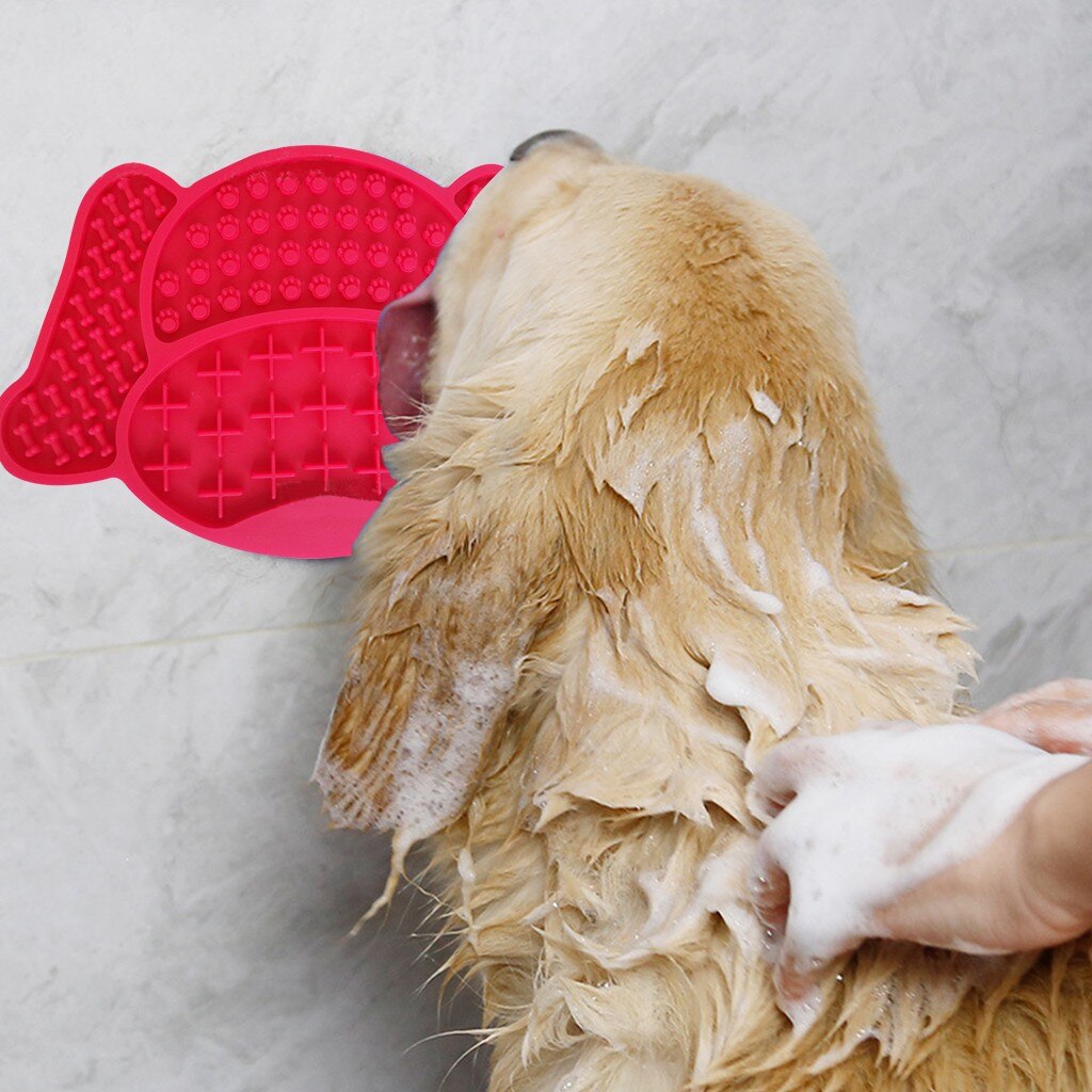 Dog Licking Pad Dog Bath Buddy Slow Feeders Cat Treat Mat Pet Dispensing Mat Pet Bathing Grooming Dog Training Supplies #TD