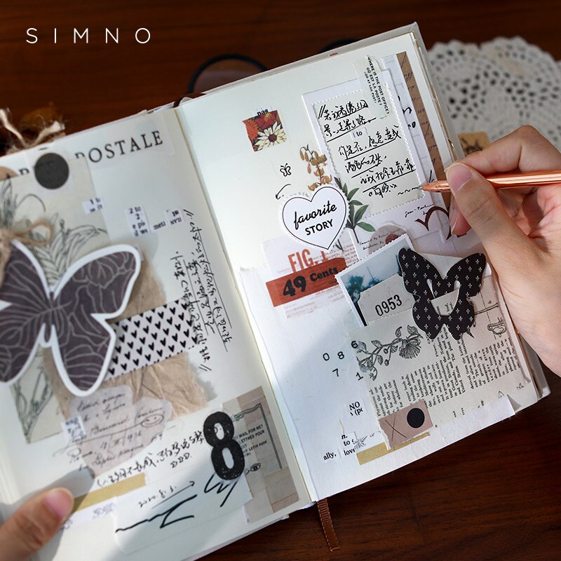 årgang matenial pakke materiale papir søppel journalplanlegger scrapbooking årgang dekorativ diy håndverk bakgrunnspapir