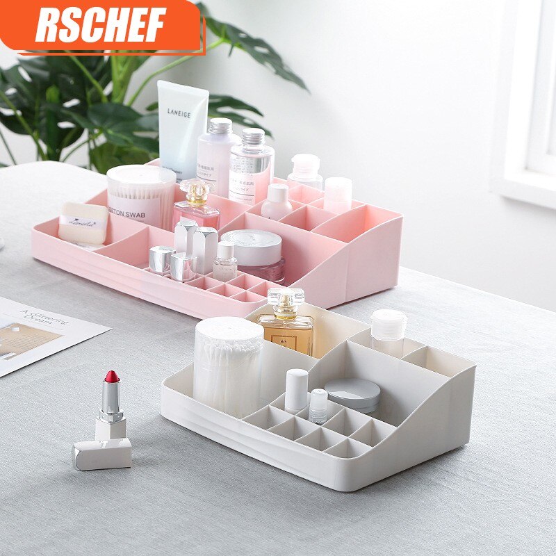 1 stk simpel stil makeup organizer opbevaringsboks plast kosmetik diverse opbevaringsholder til hus opbevaring kontor bord