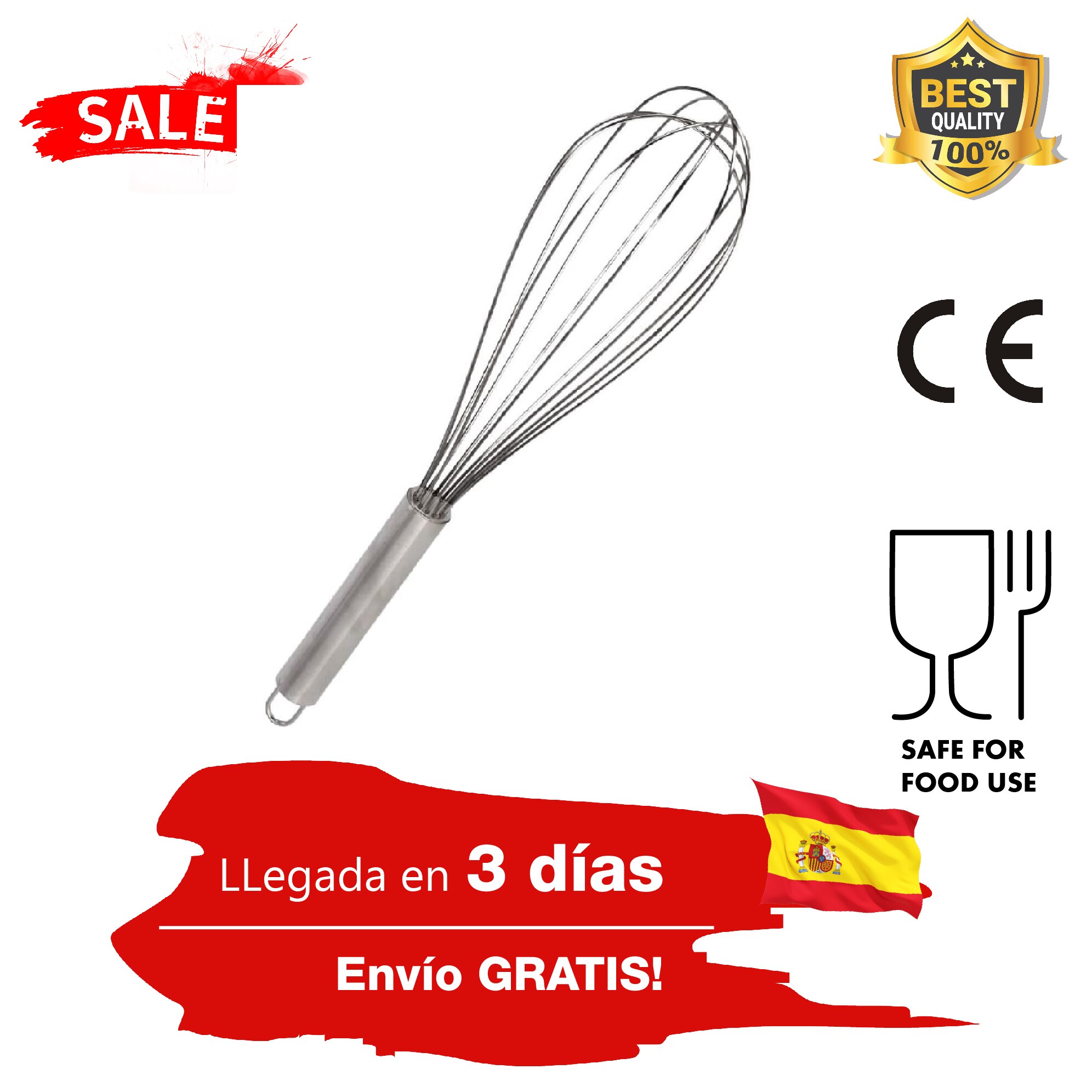 Varillas de Cocina Varilla para batir Batidor Acero Inoxidable Batidor de Alambre Bizcochos y Pasteles Batidor de 30 c