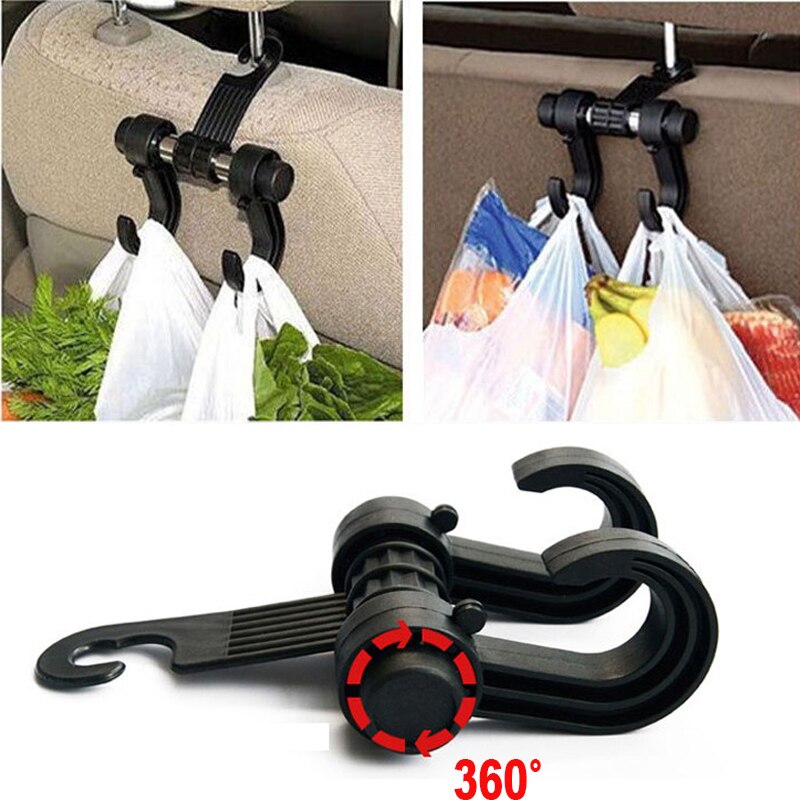 Ganchos para reposacabezas de asiento trasero de coche, percha para bolso, tela para bolso, comestibles, automóvil, novedad de