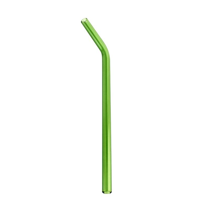 Hittebestendig Glas Stro Warmte Drinken Glas Rietjes Herbruikbare Transparante Glas Stro 8Mm * 18 #0 #01: Green