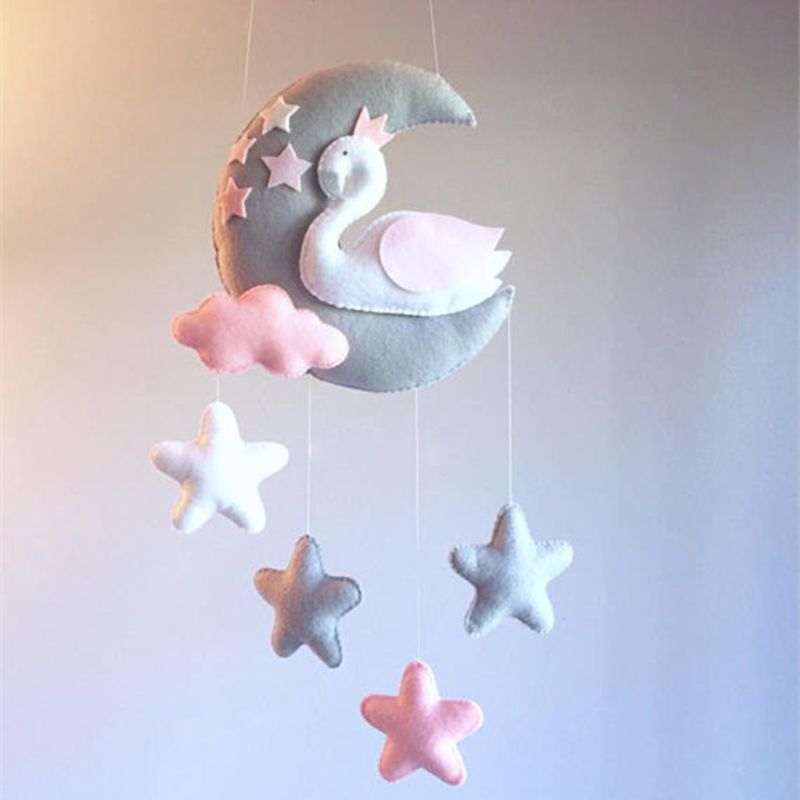 Baby Crib Non-woven Maan Sterren Wind Chime Speelgoed Kinderkamer Plafond Mobiele Opknoping Decoraties Douche