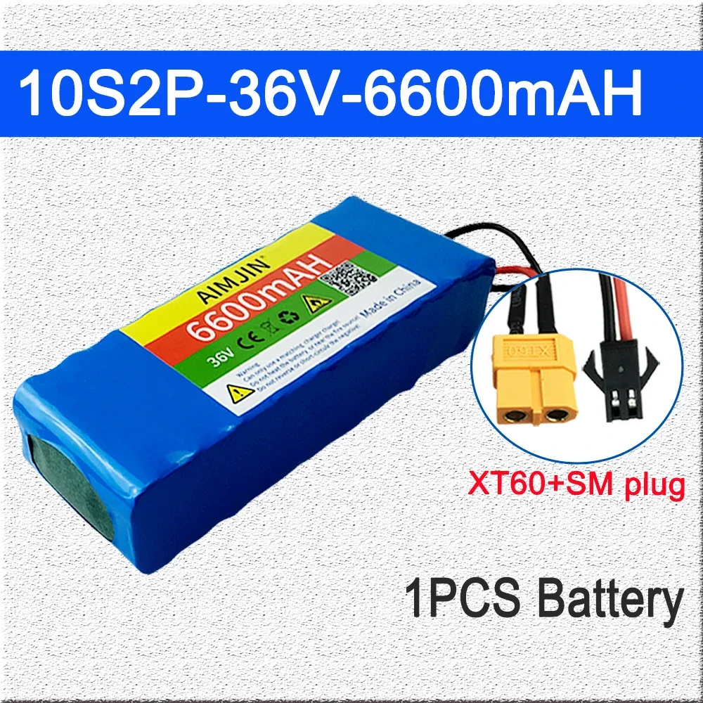 18650 10S2P 36V 6.6Ah Lithium Battery Pack Built-in BMS,For Electric 36V Scooter Bicycle: Orange