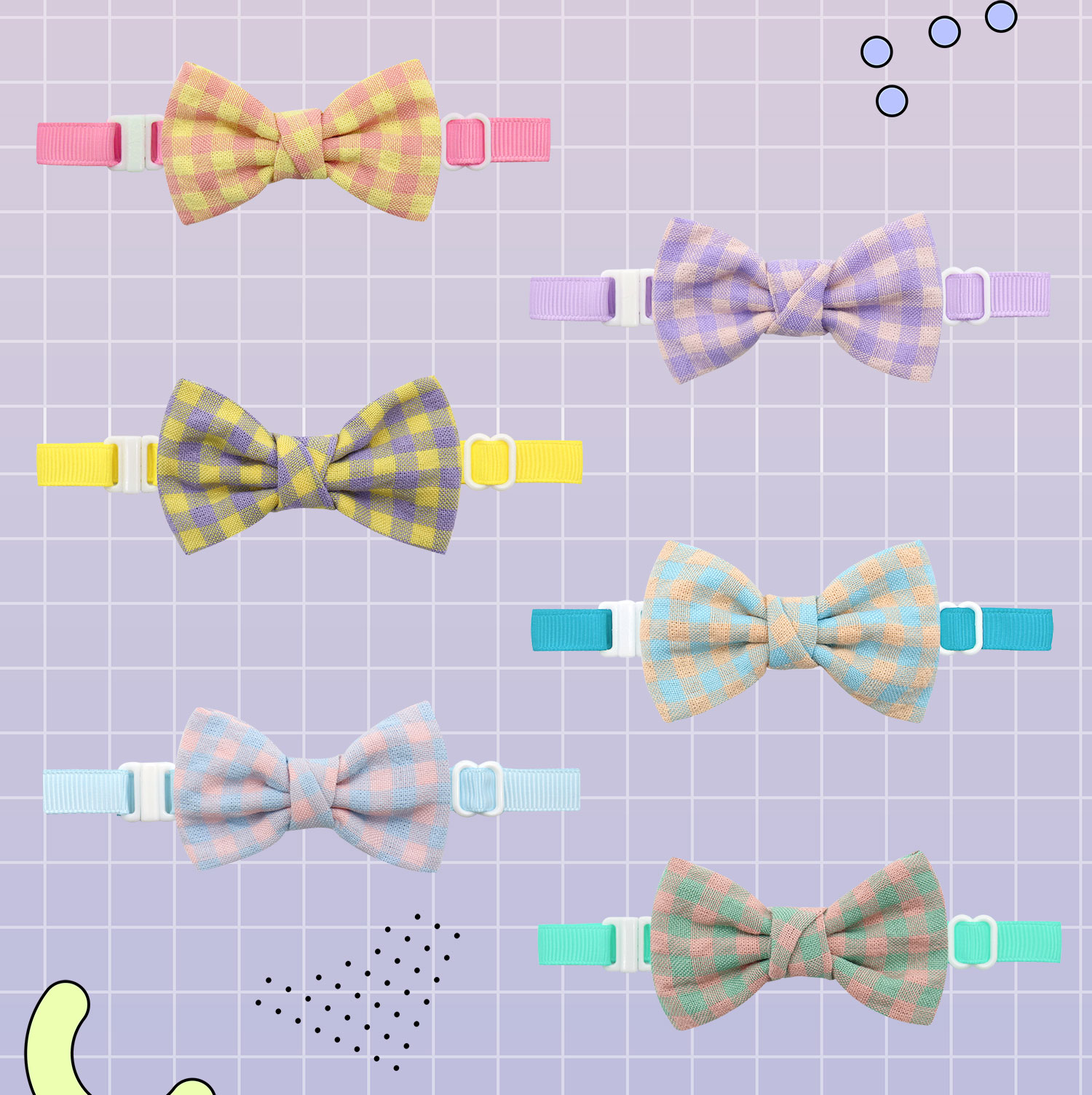 Nœuds pour chiens à carreaux en Textile Tartan, 50/100 pièces, collier réglable pour chiens, accessoires pour chiens de compagnie, nœuds de toilettage pour petits chiens et chats