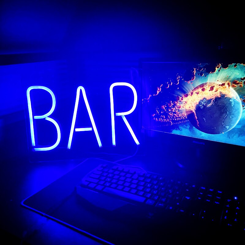 Bar neonskilte med panel neonvæg lys atmosfære butiksvindue fest kunst bar bryllup neon lampe usb drevet sexet ordskilt