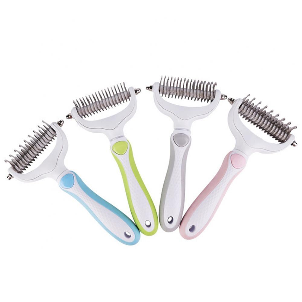 Rake Comb Hair Removal Grooming Tool Comb Cat Dog Hair Fur Knot Brush Double-sided Pet Shedding Pet For Dogs Cats