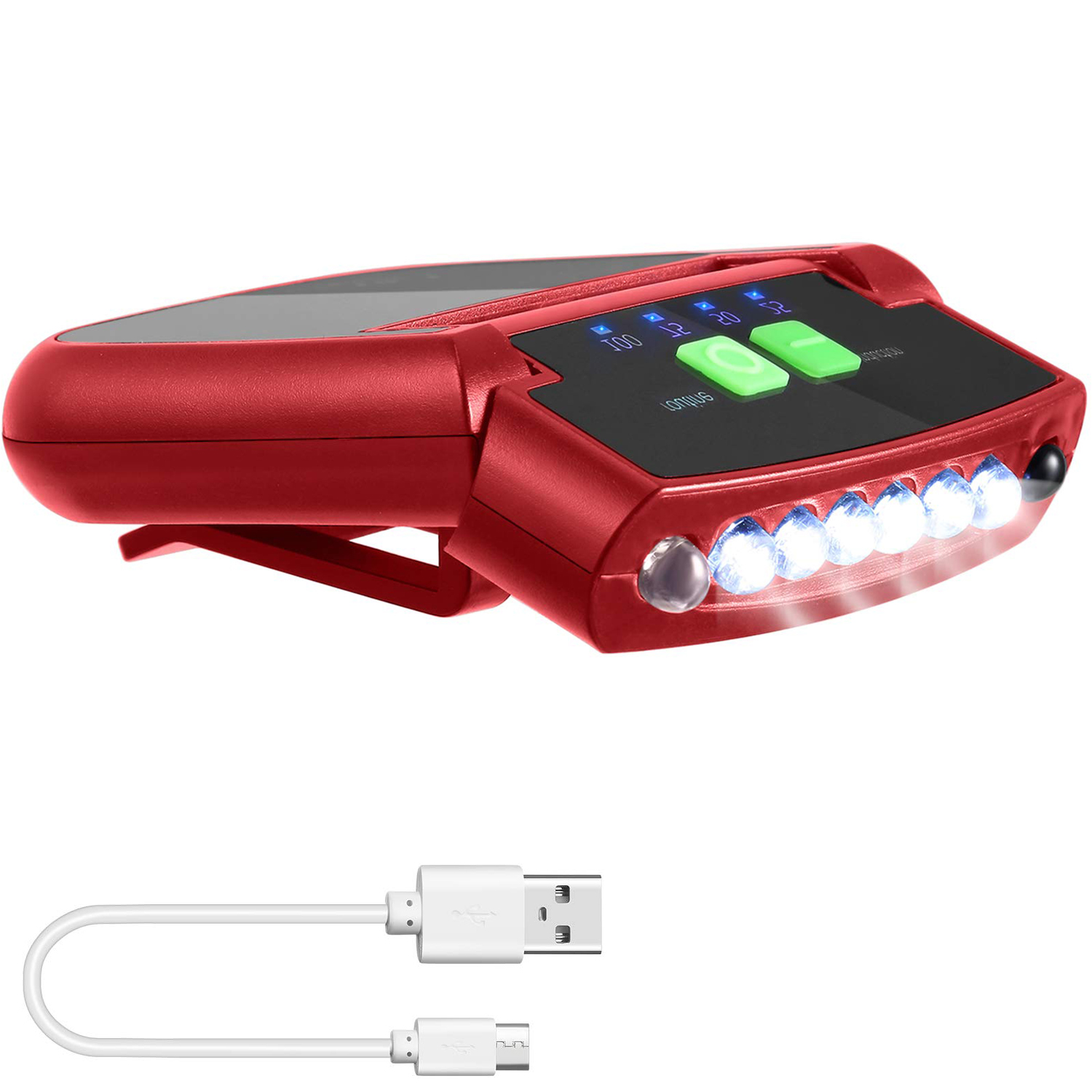 Latarka LED z klipsem na czapce Latarka z klipsem na USB Wodoodporna, bardzo jasna latarka na kapelusz bez użycia rąk