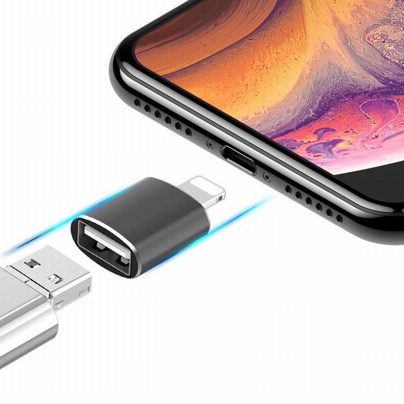 Mini USB3.0 OTG Portable Adapter For Apple iPhone 11 Pro XS MAX XR X 6S 7 8 Plus iPad Connect U Disk / keyboard Lighting to USB