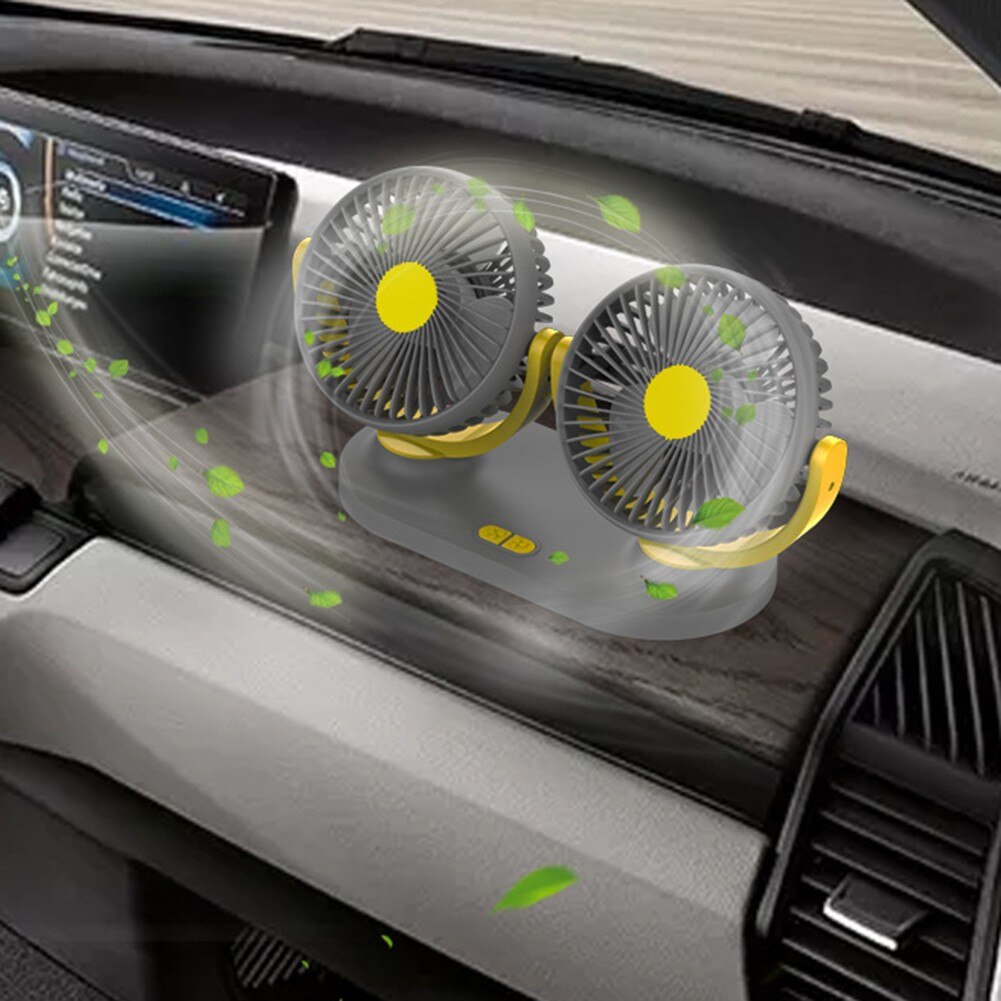 12V Mini Electric Car Fan Low Noise Summer Car Air Conditioner 360 Degree Rotating Cooling Fan Car Cooler Ventilador 12v